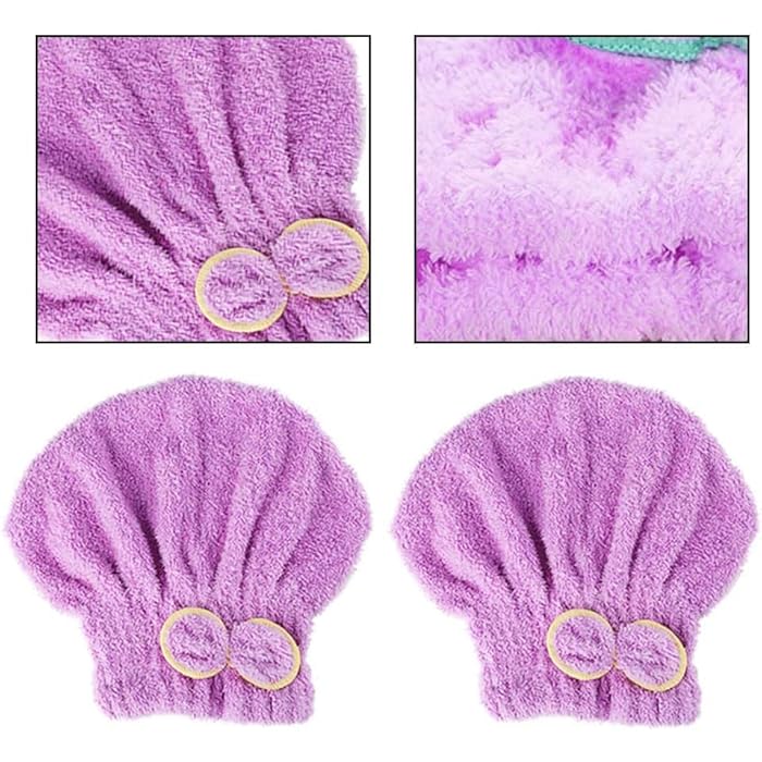 Hair Drying Bonnet with Cute Striped Bow – High-Absorbency Microfiber Cap for Quick Drying, Deep Conditioning, Oil Therapy & Cream Masks – Soft Towel Wrap for Home Spa Routines - Image 4